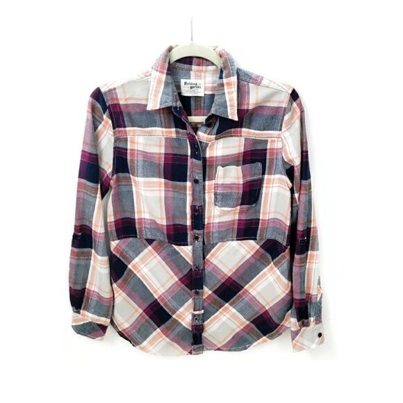 ANTHROPOLOGIE HOLDING HORSES SEAMED PLAID FLANNEL TUNIC SIZE XS - Picture 2 of 6